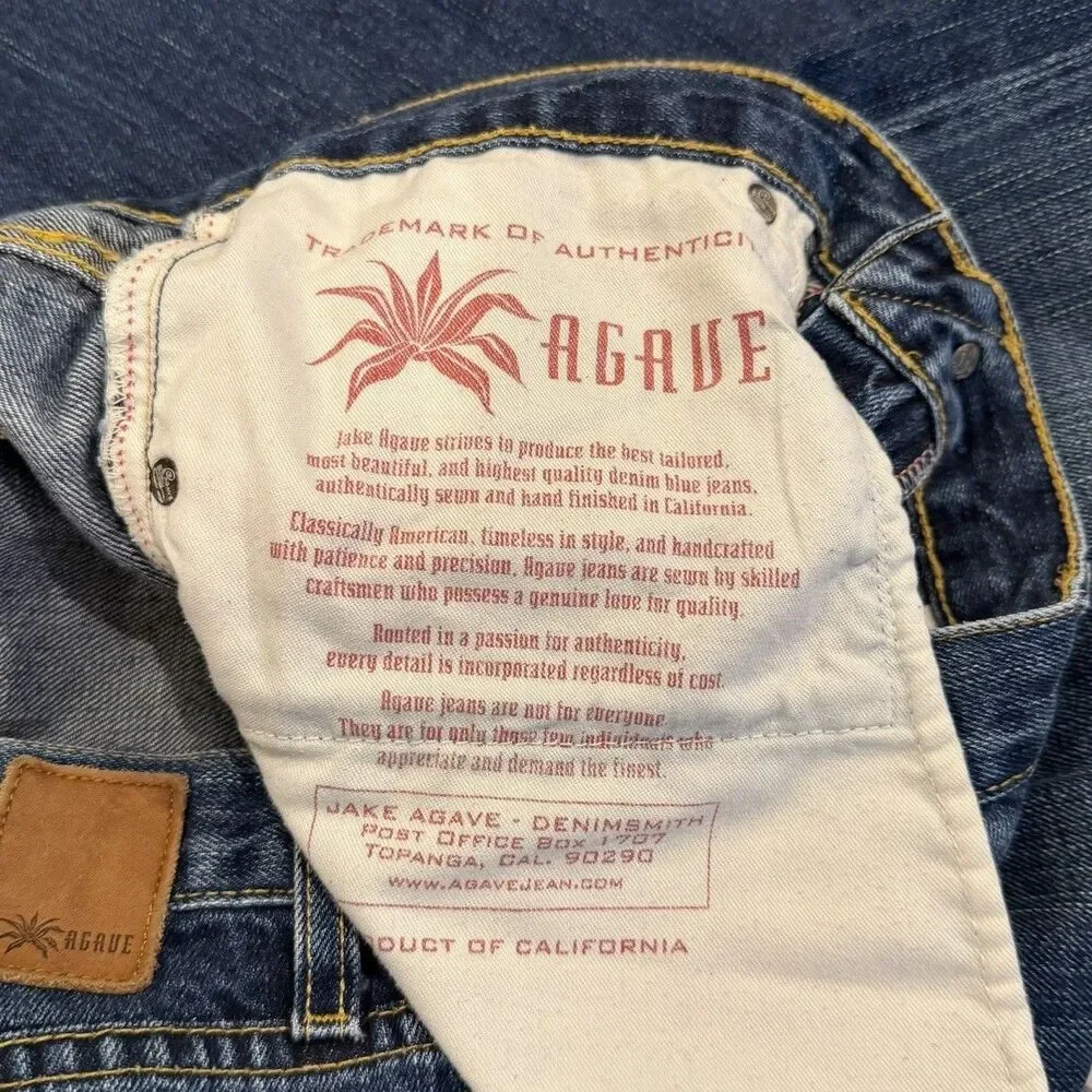 Jake Agave Denimsmith Jeans Waterman Men's 32 Blue Relaxed Mid Rise Straight USA